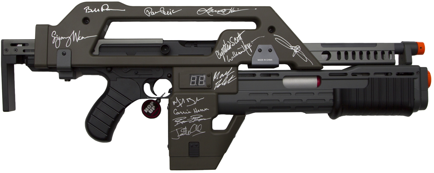 ''Aliens'' Cast Signed M41A Pulse Rifle -- Signed by 12 Key Cast Members Including Sigourney Weaver and Bill Paxton